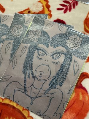 Blue Fern Girl, with Bubble Gum - 8 x 10 Print