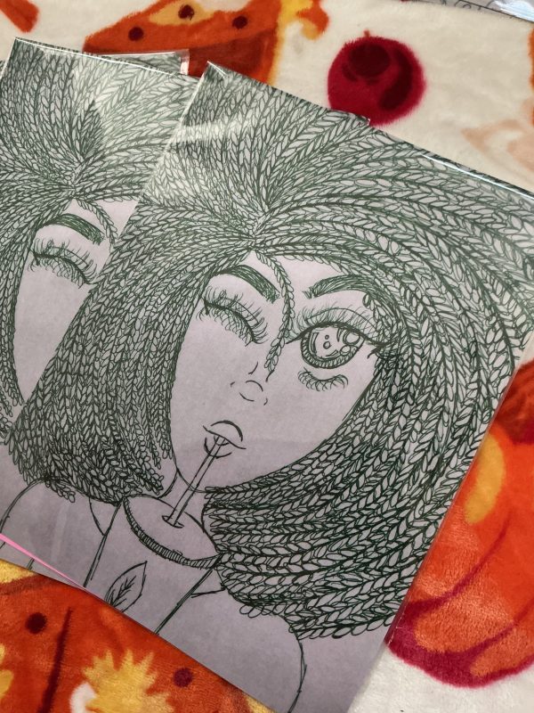Fro Fern Girl, with Coffee - 8 x 10 Print